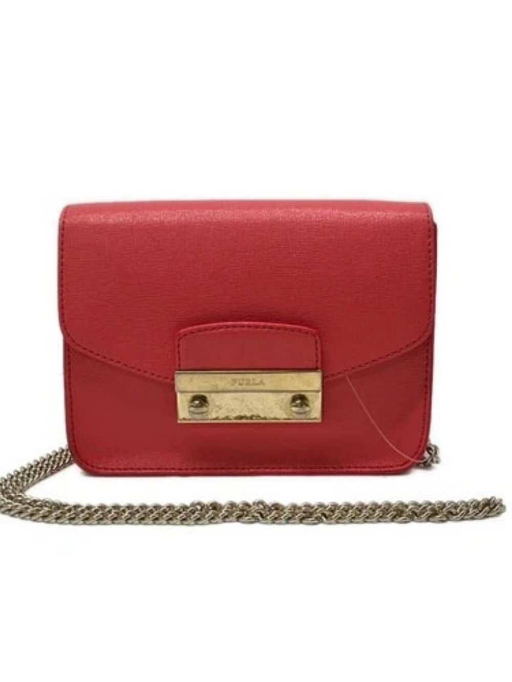 FURLA Julia - Pink Gold Leather Shoulder Bag